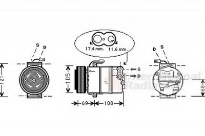 VAN WEZEL 3700k316 -  Компрессор, кондиционер